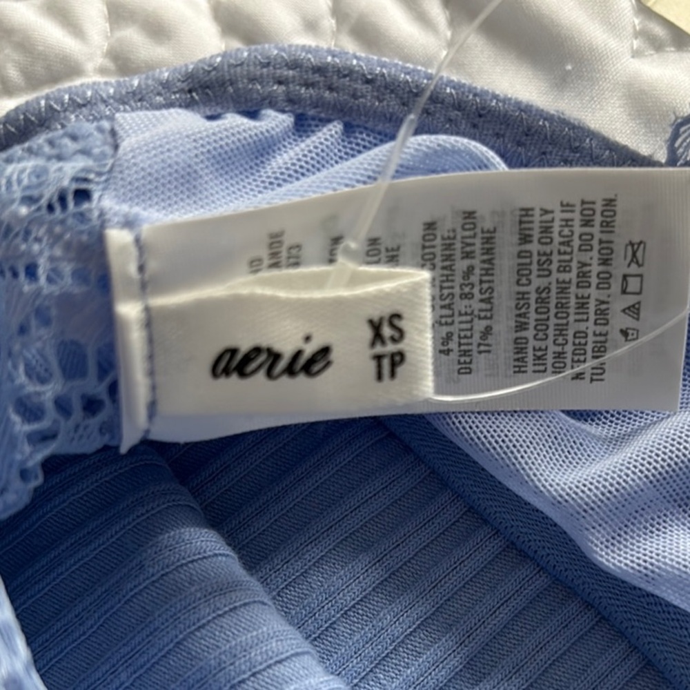 NWT Aerie Women’s Ribbed Lace Bra Crop Top - Picture 7 of 7